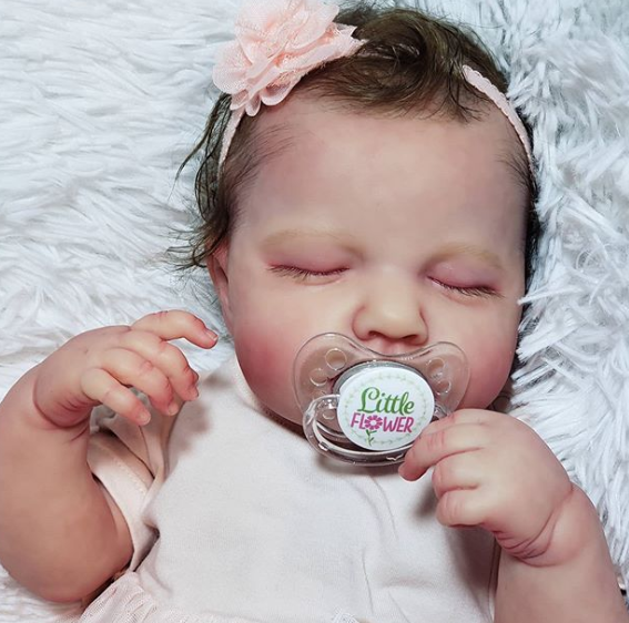  20" Katie Realistic Asleep Weighted Reborn Baby Toddler Girls Loulou Doll with "Heartbeat" and Sound - Reborndollsshop®-Reborndollsshop®