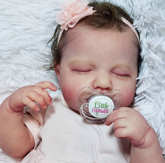  20" Katie Realistic Asleep Silicone Viny body Weighted Reborn Baby Girls with Painted Hair - Reborndollsshop®-Reborndollsshop®