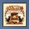 Kit de peinture en diamant 5D Halloween avec perceuse carr&eacute;e (foyer d&rsquo;Halloween douillet)