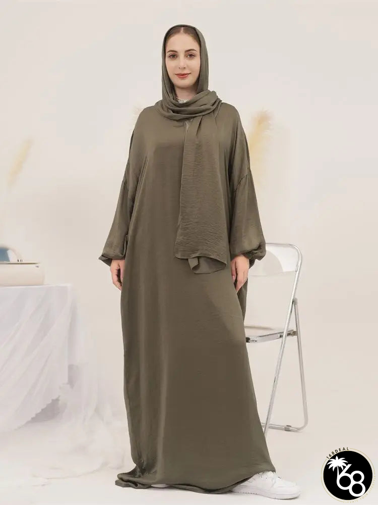 Women's Arabian Polyester Full Sleeve Plain Pattern Casual Abaya | 168DEAL