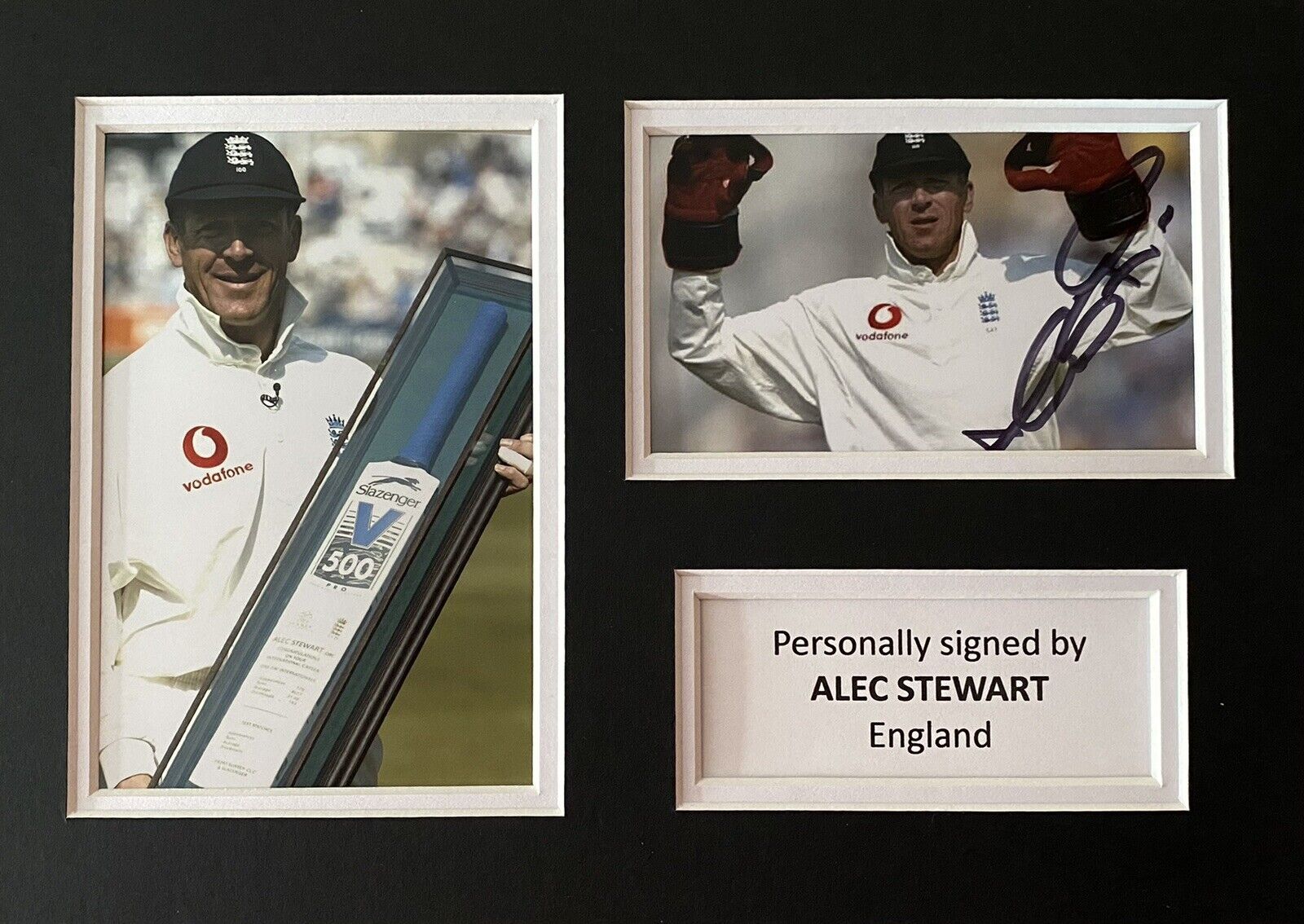 Alec Stewart Genuine Hand Signed England Photo Poster painting In A4 Mount Display