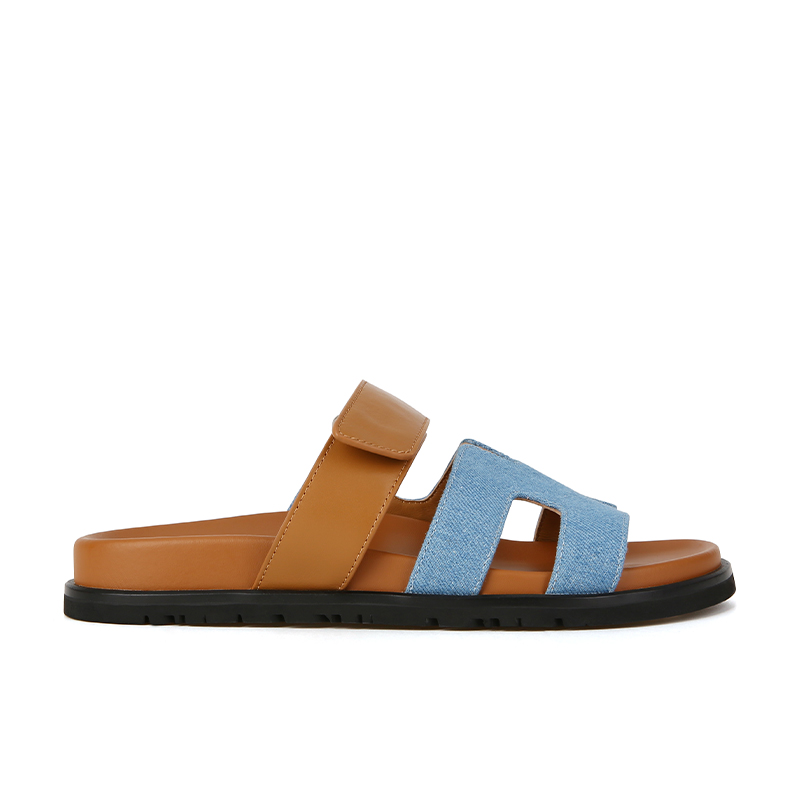 Women's H-Slippers Summer Outerwear Thick Soled Fashion Velcro Beach Shoes-vocosishoes