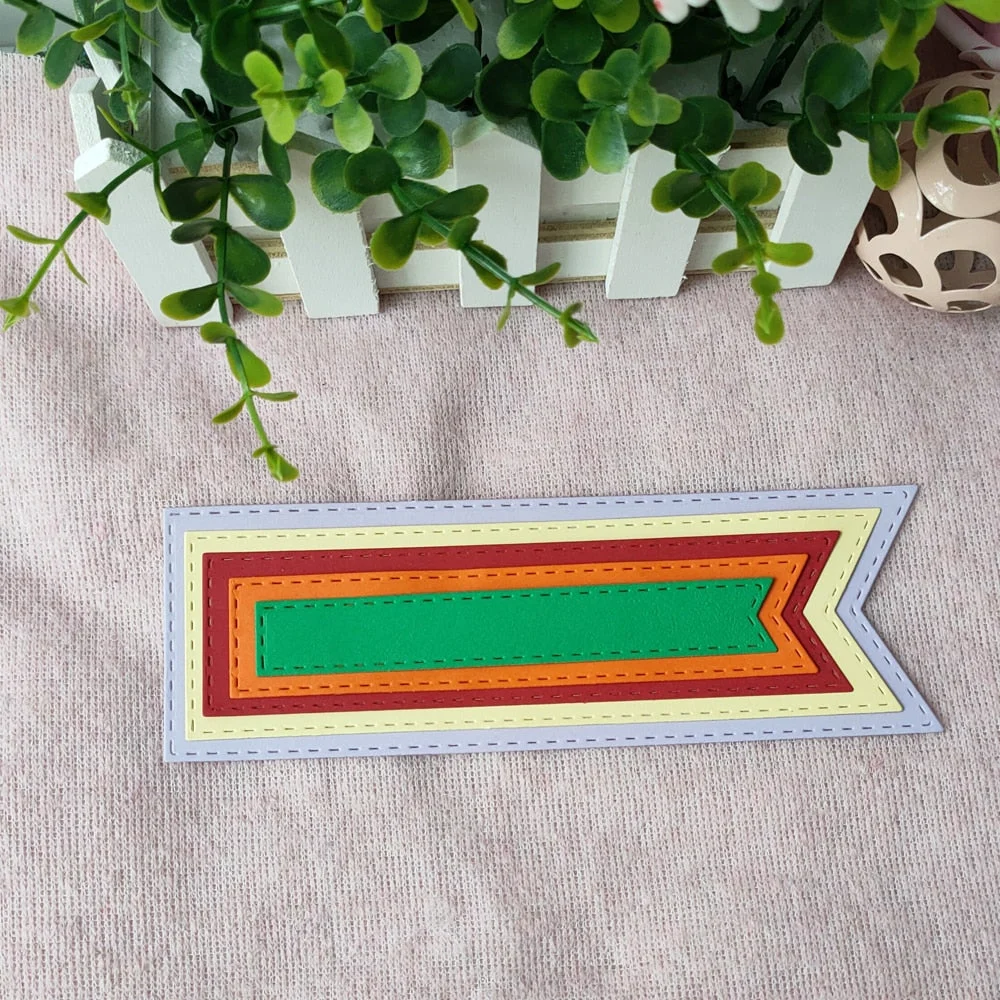 New DIY embossed paper photo album card scrapbook 5 kinds of label banner metal mold templates for photo album cutting die