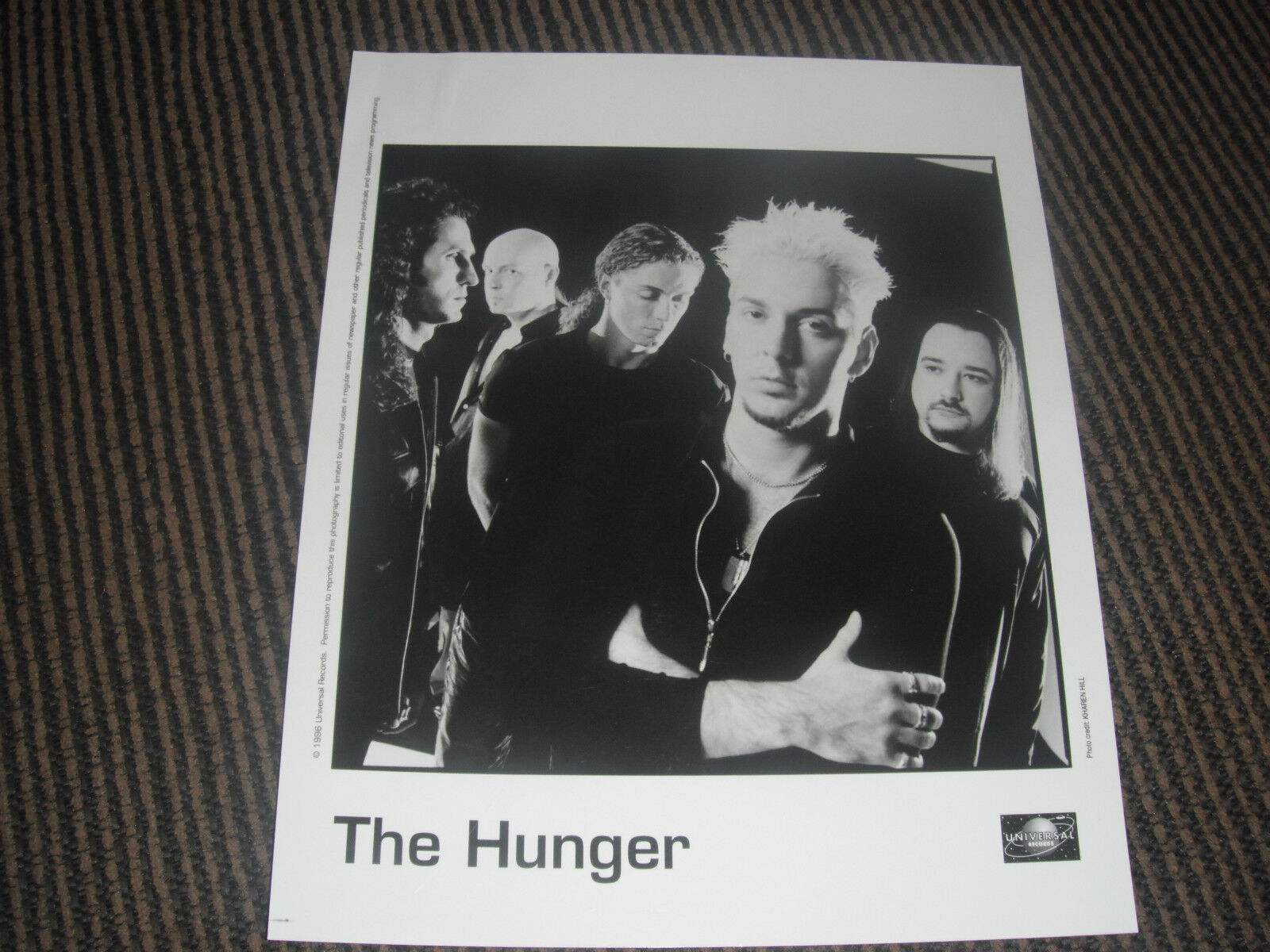 The Hunger Group Headshot 8x10 B&W Publicity Photo Poster painting