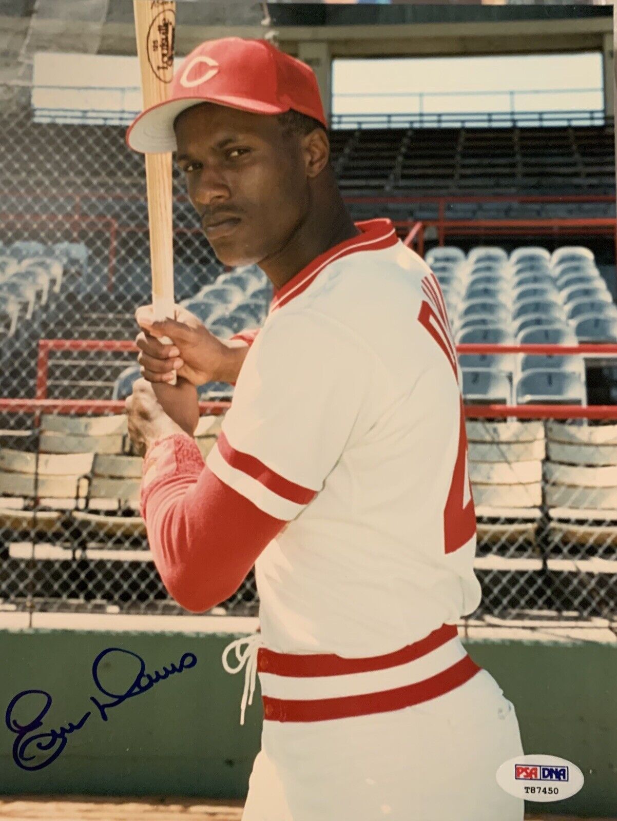 eric davis Signed 8x10 Photo Poster painting Pic Auto Reds Psa Coa