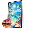 (40*70cm)Coconut Tree Shells Beach - Full Round Drill Diamond Painting
