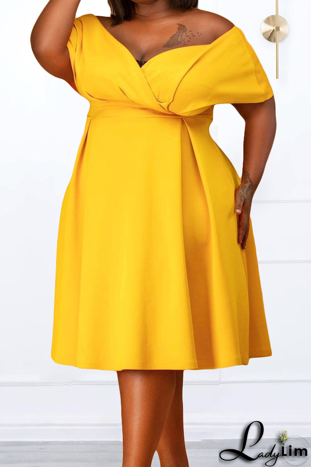 Green Casual Solid Patchwork Off the Shoulder Cake Skirt Dresses