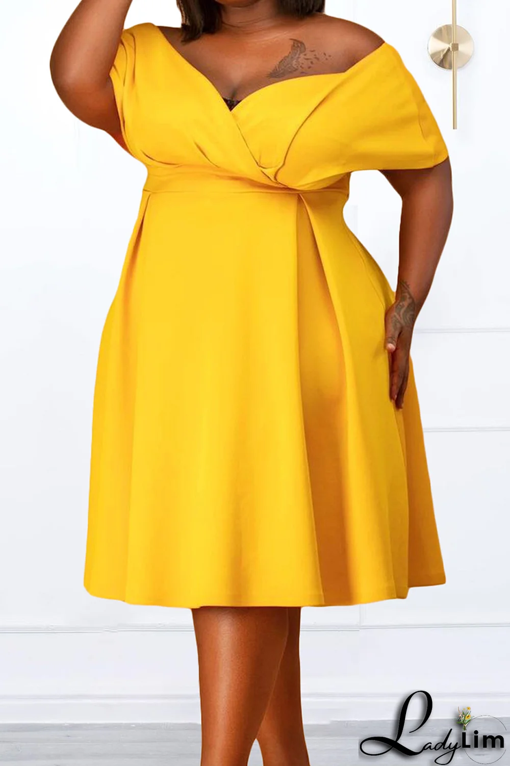 Green Casual Solid Patchwork Off the Shoulder Cake Skirt Dresses