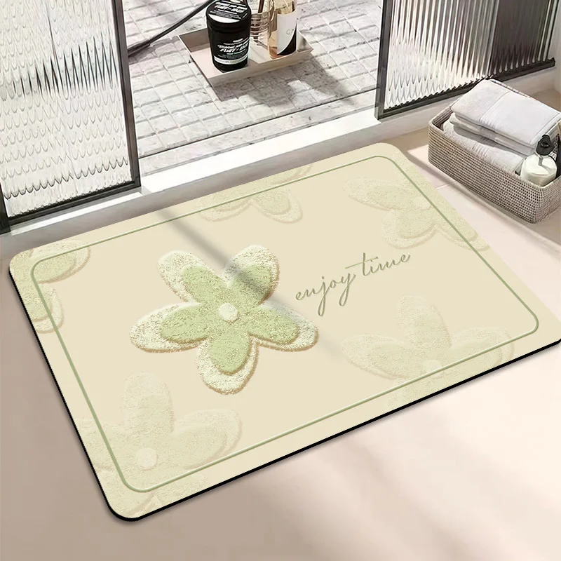 Athvotar Pure And Fresh Household Toilet Door Carpet Toilet Water Suction Fast Dry Anti-Slip Foot Mat Bathroom Soft Diatom Mud Floor Mat