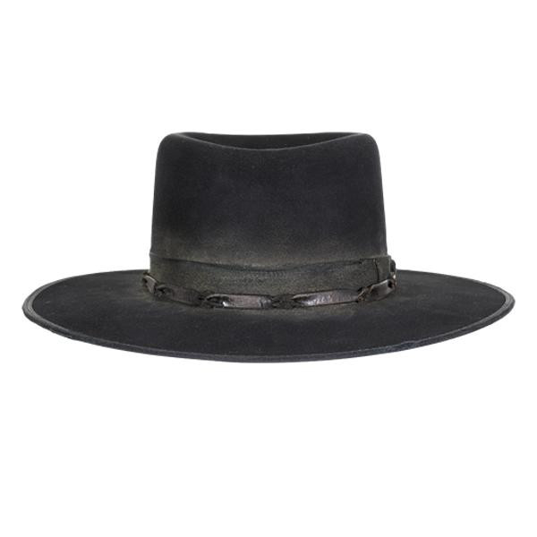 The Bohannan-Flat Top Hat/Pork Pie-Sheep Felt Hat-Webbing Decoration Pure Wool Hat