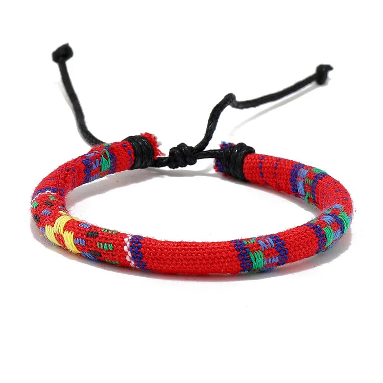 Multicolor Ethnic Style Drawstring Boho Bracelet