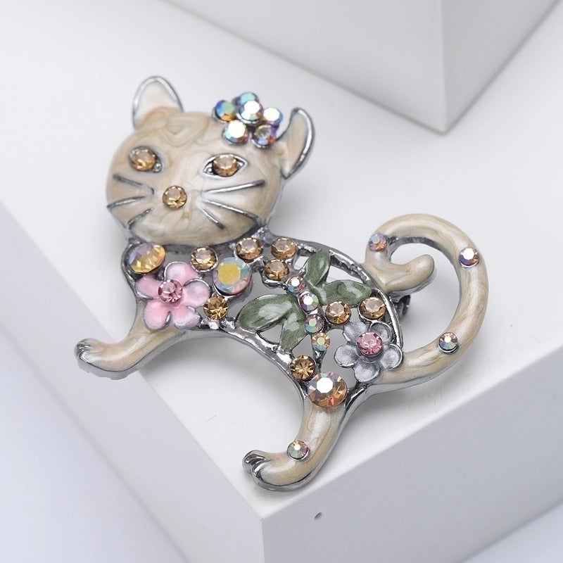 Pin Animal Alloy Enamel Plating Inlay Artificial Diamond Women’s Brooches