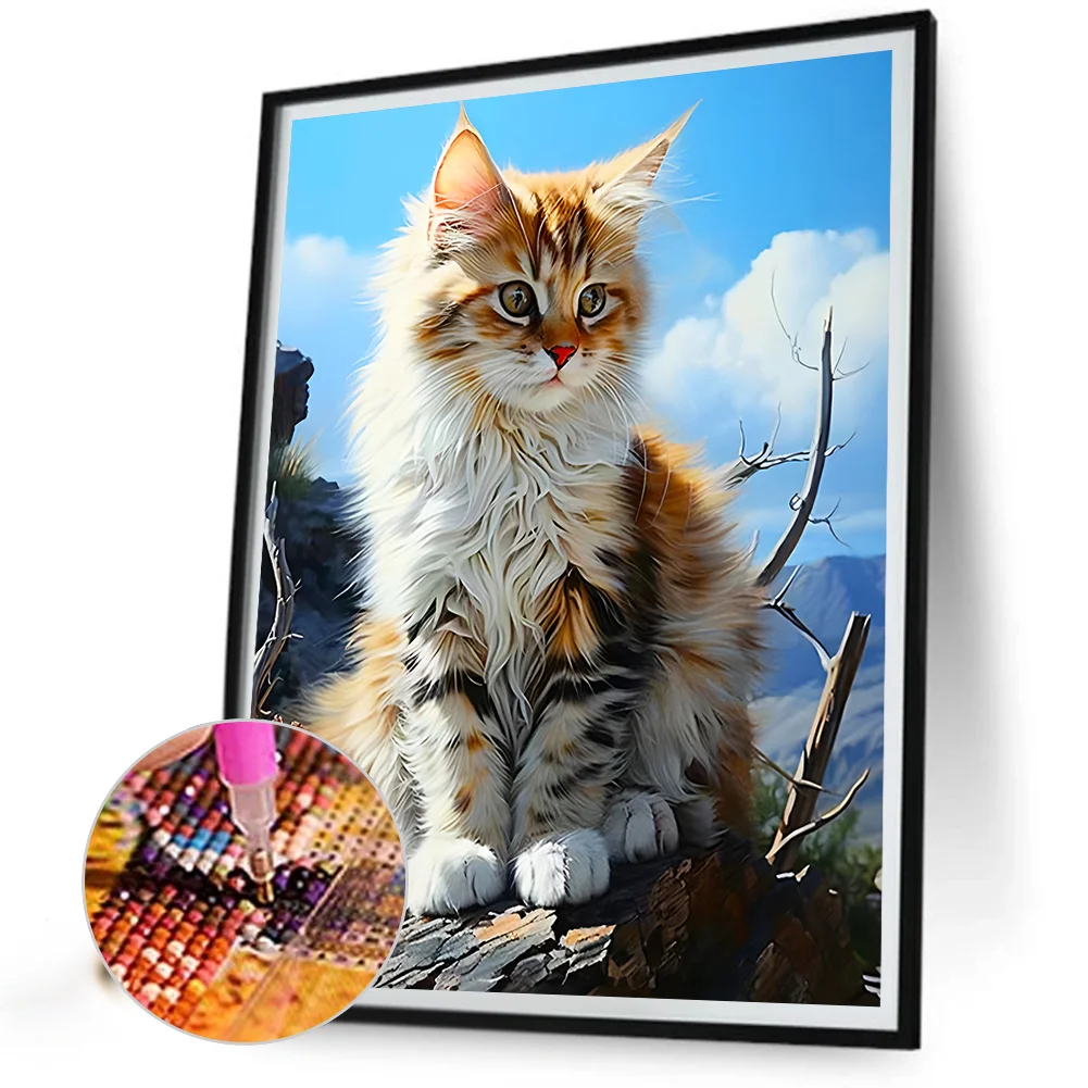 Diamond Painting - Full Round Drill - Cat(Canvas|30*40cm)