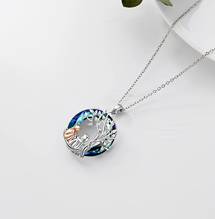 For Sister - S925 Sisters Make The Bad Times Good and The Good Times Unforgettable Circle Crystal Necklace