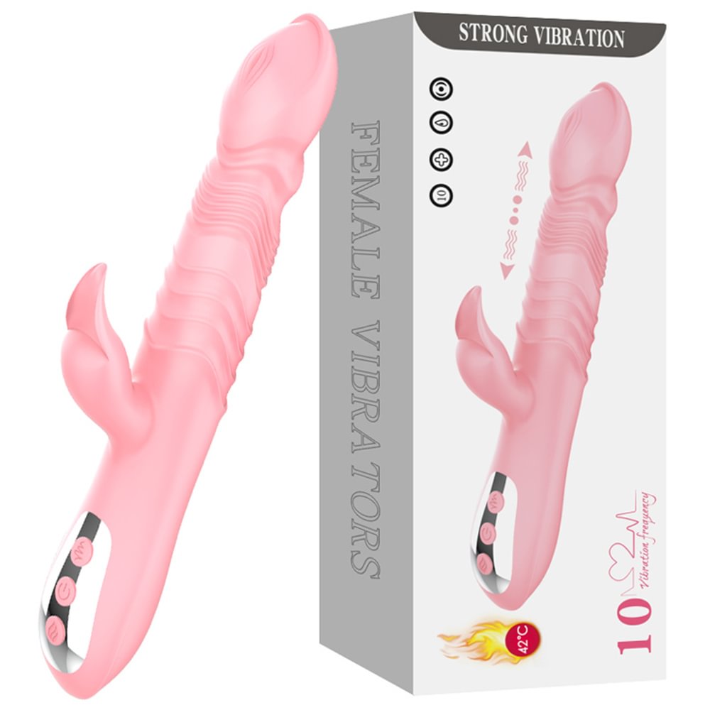 Heating Telescopic Rotating Vibrator Clitoris Stimulator 