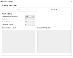 Select the Extruder Button and Change the Filament