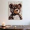 DIY Pearl Painting Brown Bear for Home Decor with Frame(30x40cm)