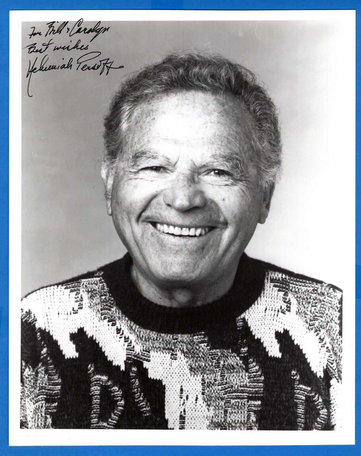 Nehemiah Persoff Actor Hand Signed Autograph 8x10 Photo Poster painting with Todd Mueller COA