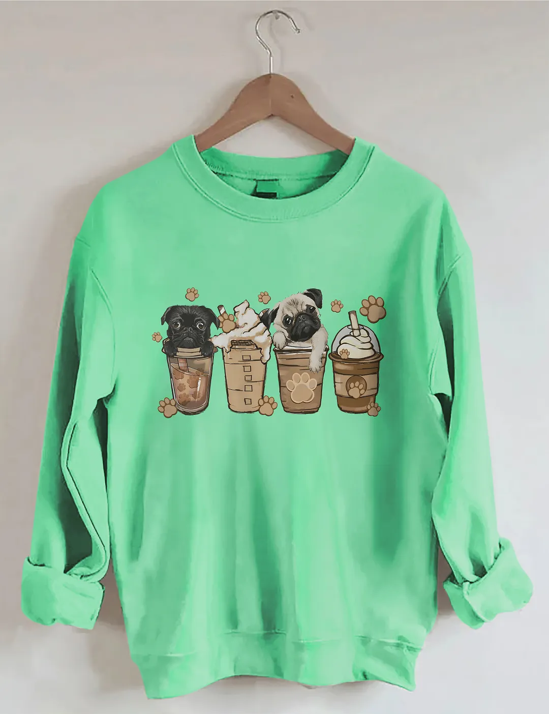 Cute Pug Coffee Sweatshirt