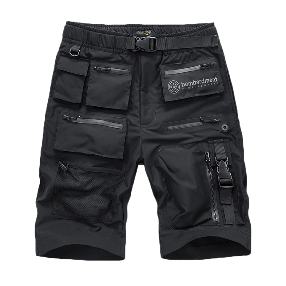 Wildrems Hip Hop Cargo Shorts Men Techwear Military Tactical Streetwear Shorts Multi Pockets Fashion Harajuku Short Pants 2025 Summer