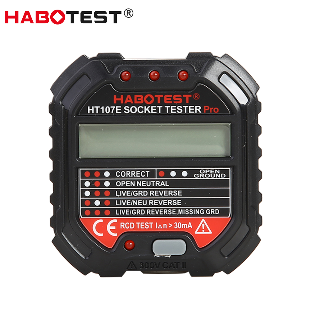 

Socket Tester Ground Zero Line Plug Polarity Phase Check Voltage Detector, Ht107d, 501 Original