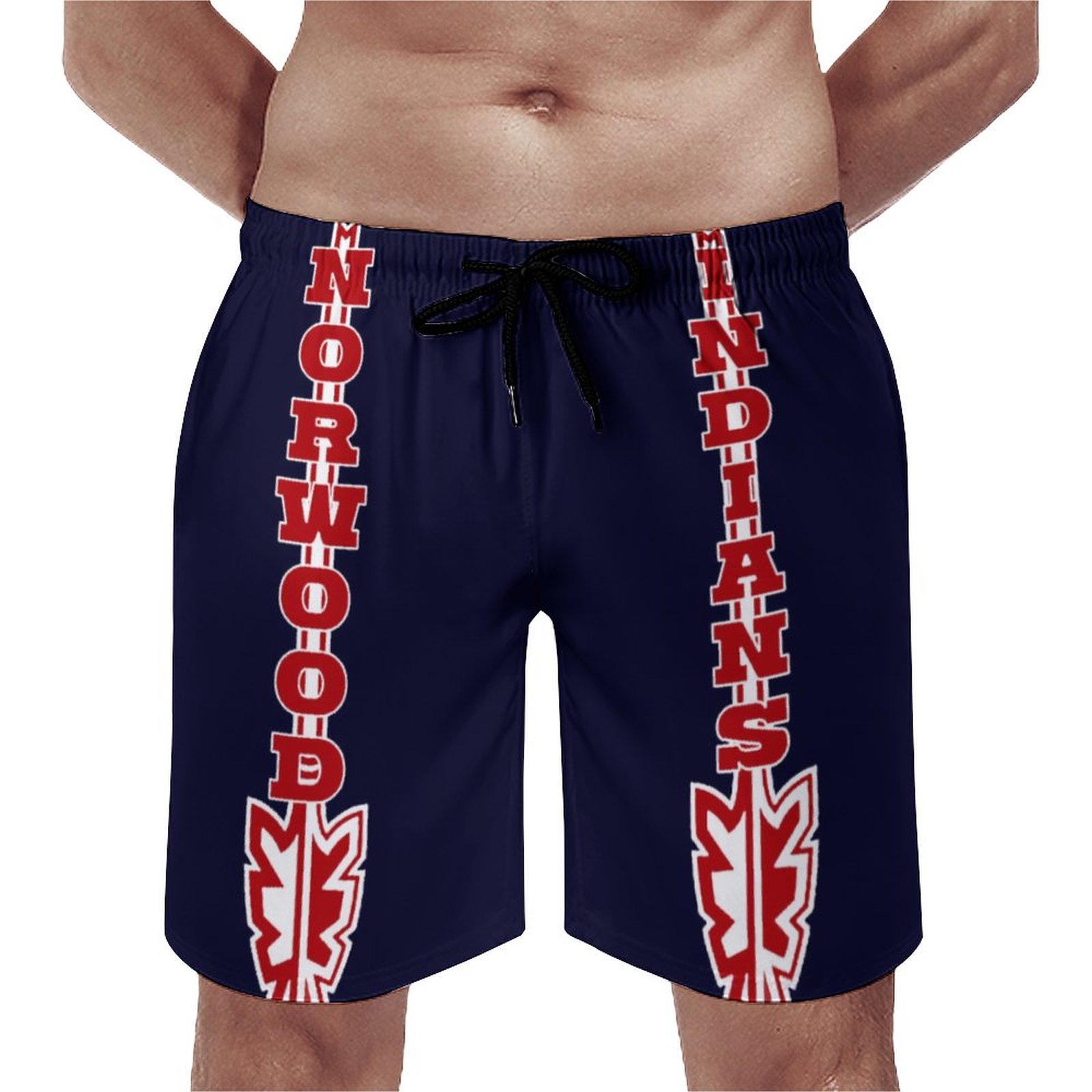 Norwood Indians High School Ohio Elegant Men's Swim Trunks Summer Board Shorts Quick Dry Beach Short with Pockets