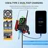 Cooling Motorcycle Phone Mount with USB/TYPE-C Charging Port Motorcycle Phone Holder 360 Rotation Cellphone Cradle Adjustable for 5.4-7.8 Inch Smartphone (Handlebar)