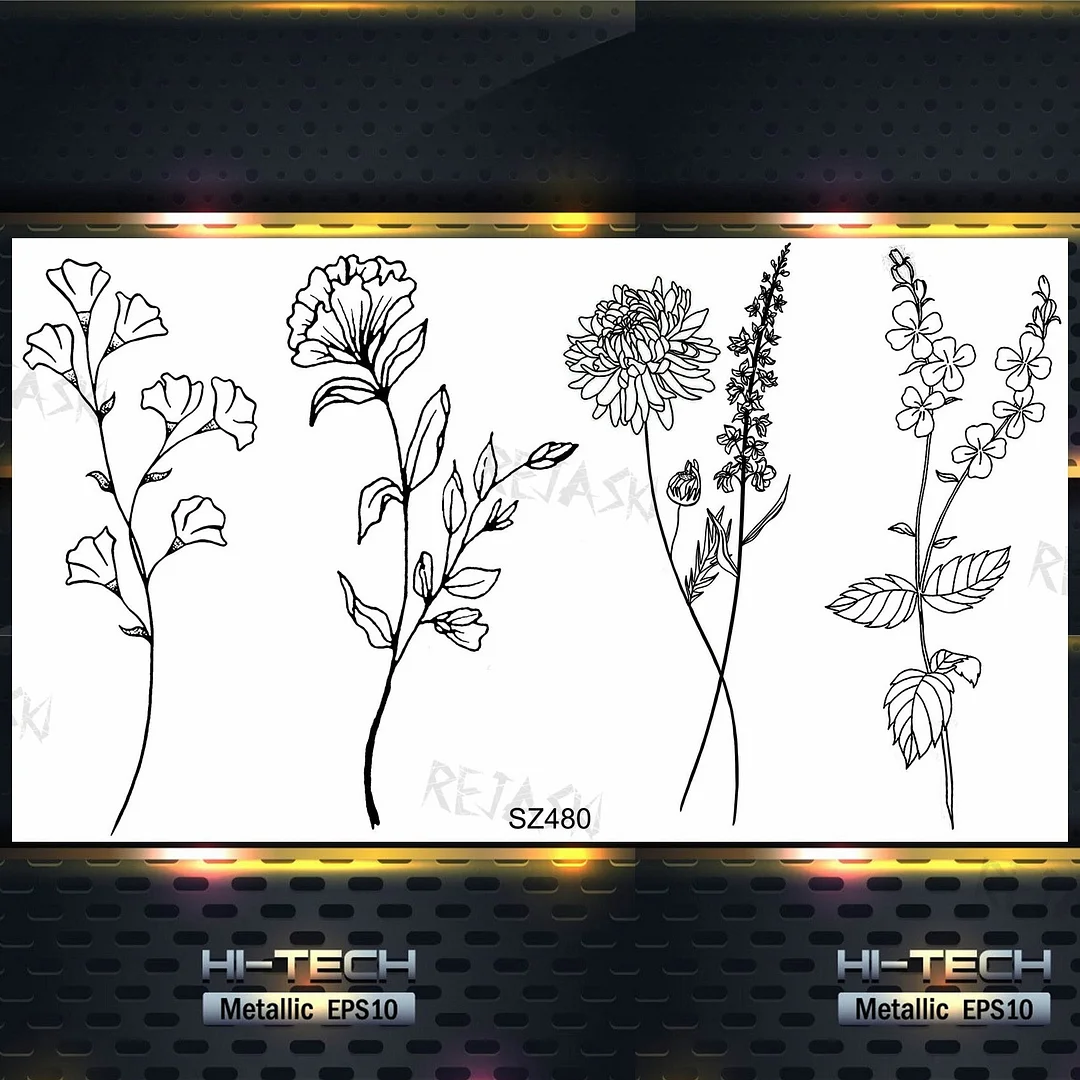 Black Little Dandelion Fashion Feet Temporary Tattoos For Women Adult Feather Spartan Realistic Fake Tattoo Body Art Tatoo Decal