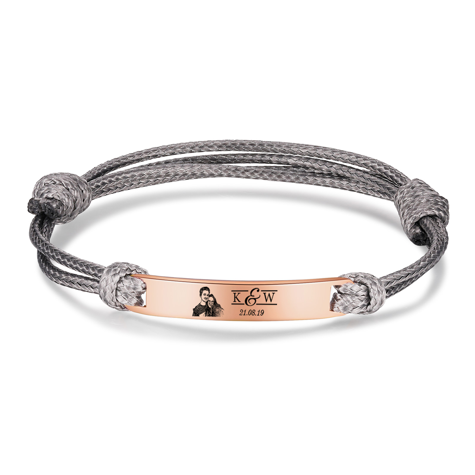 Braccialetti acciaio inox 1 nome 2 lettere e 1 foto personalizzabili per coppia multicolori da scegliere