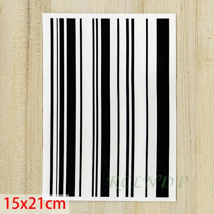 Waterproof Temporary Tattoo Sticker stripe Bar code streak line Fake Tatto Flash Tatoo Totem Back leg Abdomen Arm for Men Women
