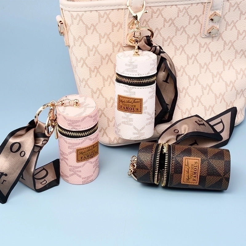 Modern Style Geometric Pu Leather Metal Women’s Bag Pendant Keychain 1 Piece