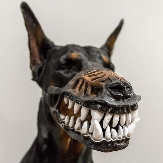 scary dog muzzle with teeth
