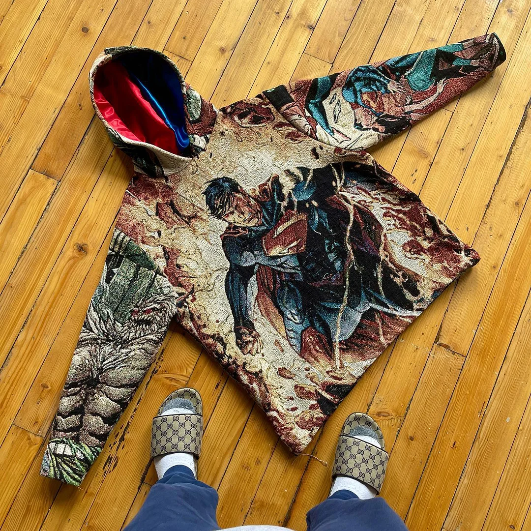 Superman Casual Streetwear Tapestry Hoodie