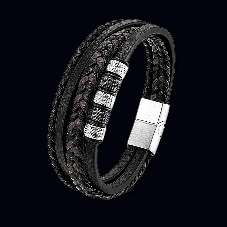 Japanese Retro Leather Magnetic Clasp Bracelet