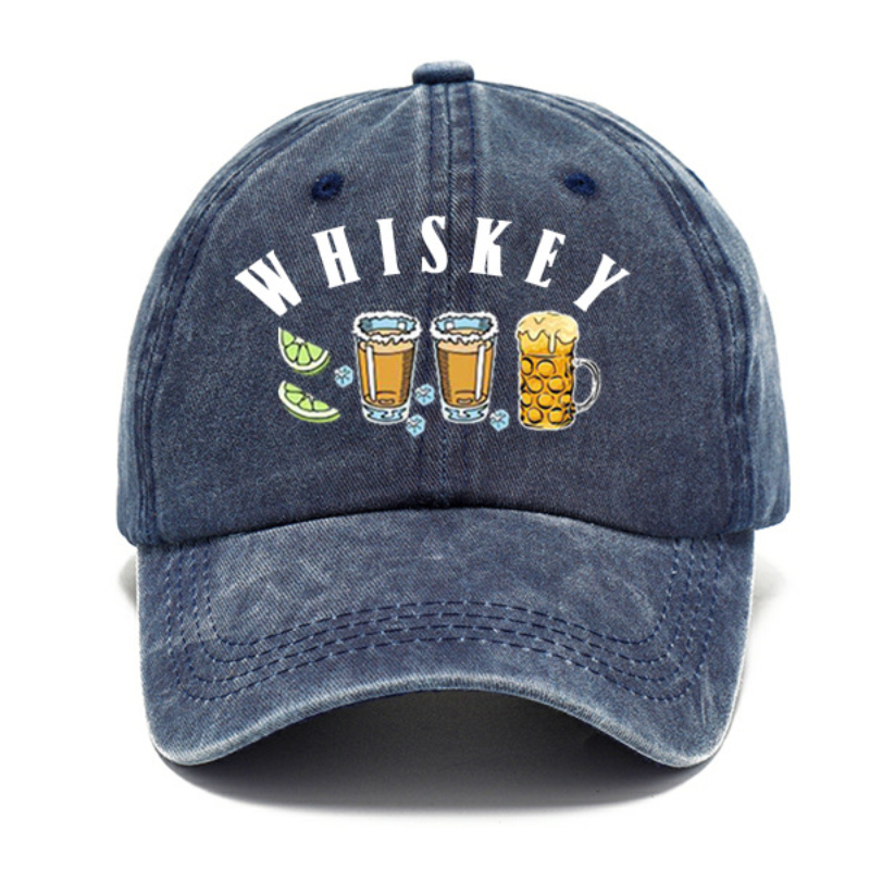 'WHISKEY' Print Outdoor Baseball Cap