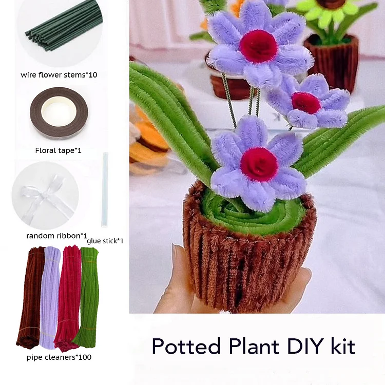 DIY Pipe Cleaners Kit - Potted Plant