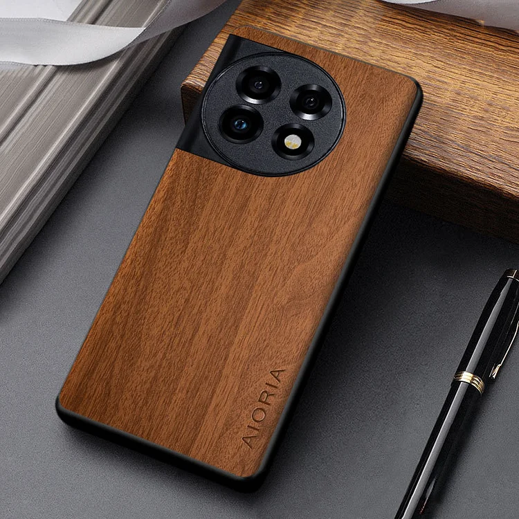 Simple retro wood grain oneplus phone case