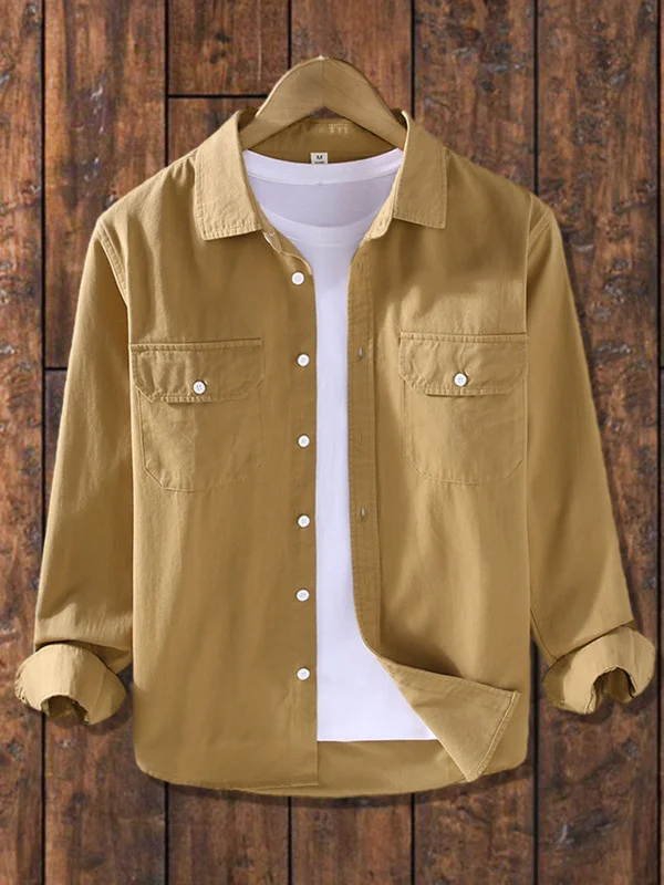 Men's retro casual simple shirt jacket