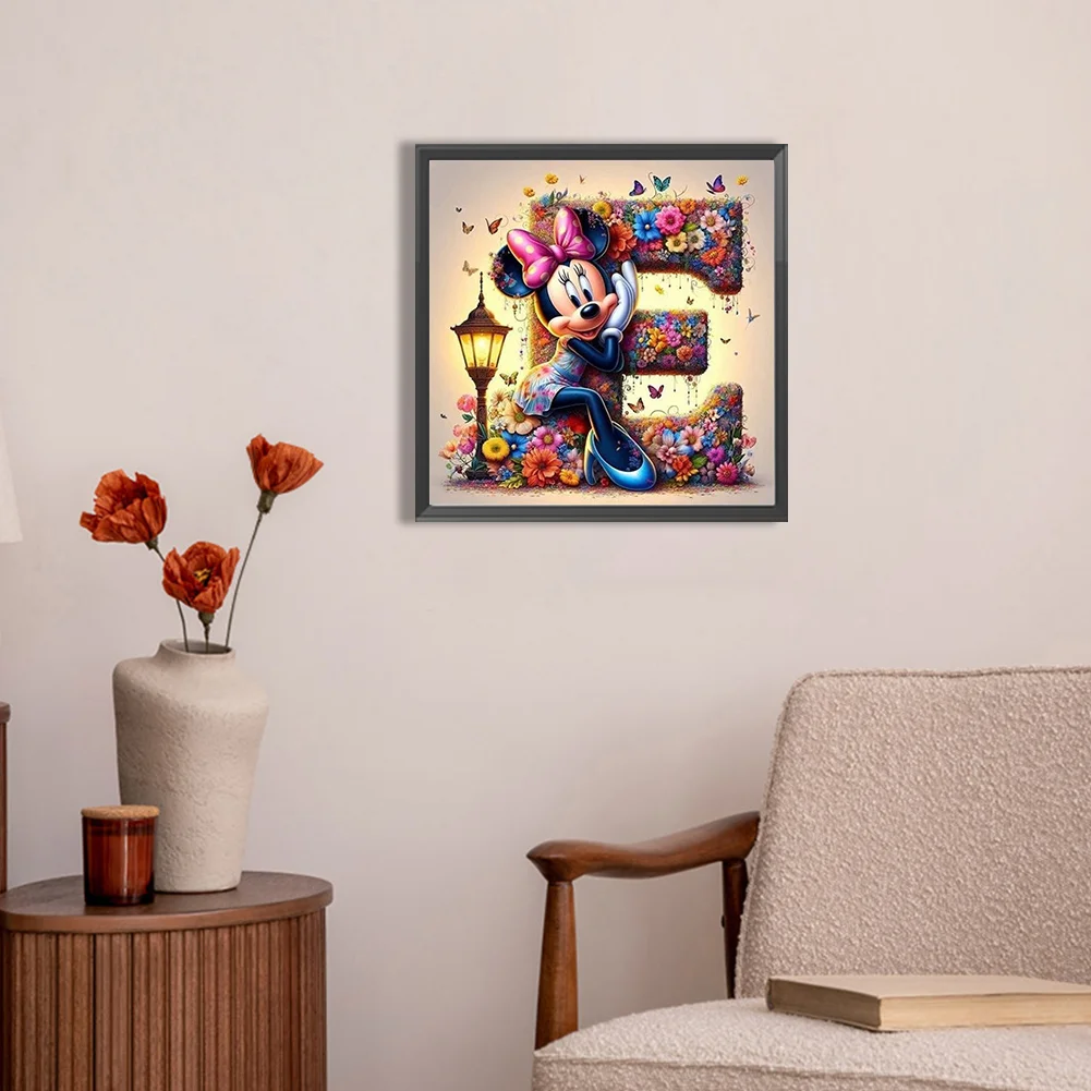 Partial AB Diamond Painting - Full Round Drill - Mickey Minnie Letters(Canvas|35*35cm)
