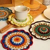 Crochet Colorful Mandala Coaster Handmade DIY Material Package with Crochet Hook
