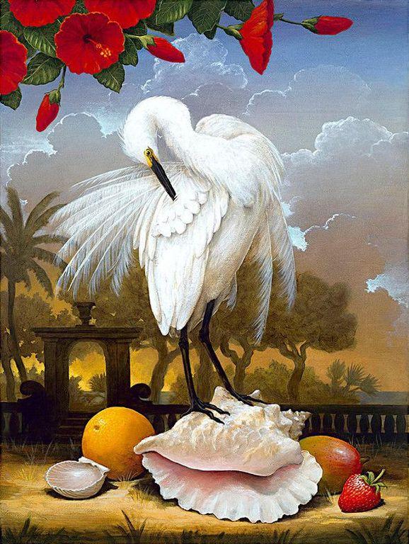 

Crane Standing on Conch – Paint By Numbers - 40*50CM, 501 Original