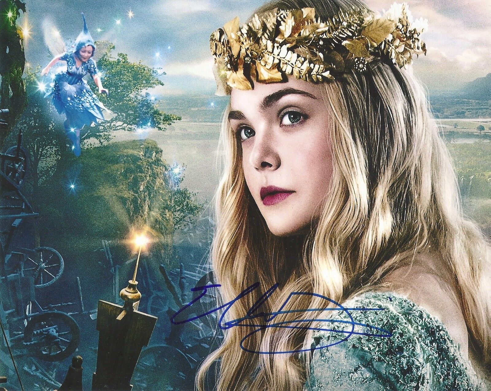 ELLE FANNING 'MALEFICENT' AURORA SIGNED 8X10 PICTURE *COA 1