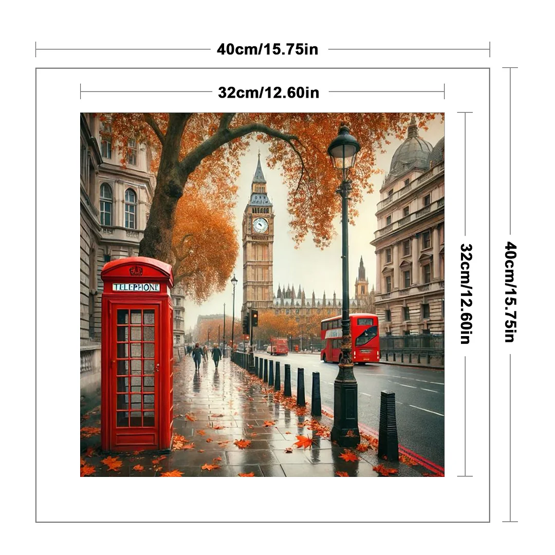 Street Scene Castle Full 14CT DIY Counted Cross Stitch Kits Home Decor 40x40cm
