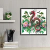 >SALE<5D DIY Partial Special Shaped Drill Diamond Painting Kit Floral Dragon 30x30cm
