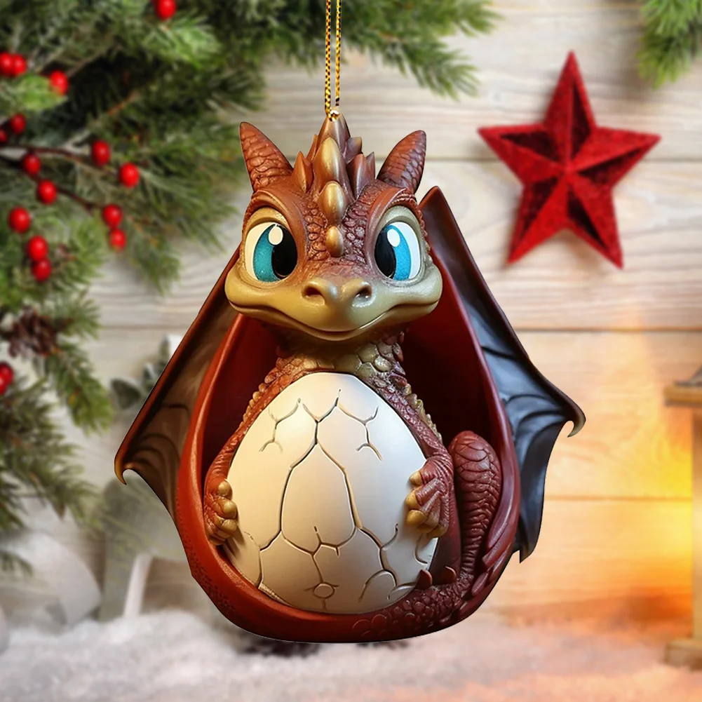 Christmas Dragon Egg Decoration Novelty Cute Acrylic Party Favors (B)