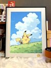 Pikachu On Grassland Decorative Painting - Pokemon - Xingkong Studio