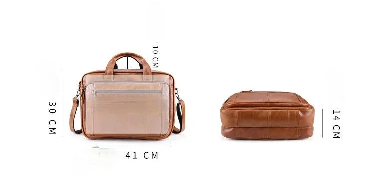 Retro Handmade Genuine Leather Men's Business Laptop Bag