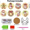 8Pcs Christmas DIY Wood Diamond Painting Coasters Kit with Round Base