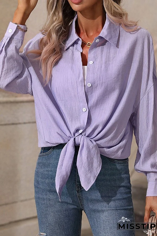 Purple Button Up Long Shirt