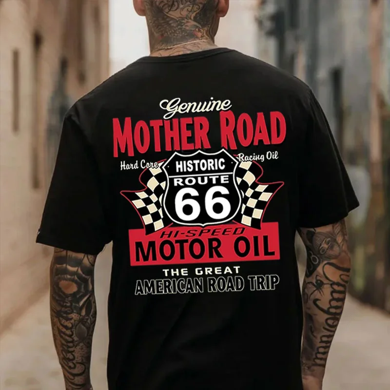 MOTHER ROAD HI-SPEED MOTOR OIL ROUTE 66 Print Men's T-shirt
